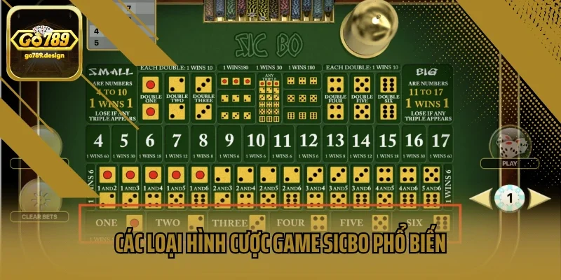 Các loại hình cược game Sicbo phổ biến