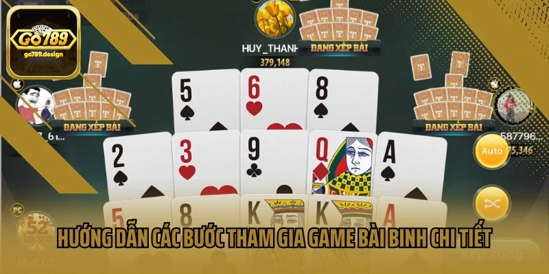 Hướng dẫn các bước tham gia game bài binh chi tiết